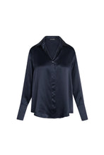 Load image into Gallery viewer, Daria French Cuff Silk Blouse - Midnight Navy