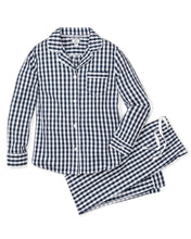 Load image into Gallery viewer, Petite Plume Twill Pajama Set in Navy Gingham