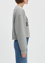 Load image into Gallery viewer, Favorite Daughter Cropped Collegiate Sweatshirt - Heather Grey/Burgundy
