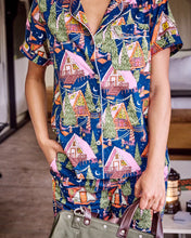 Load image into Gallery viewer, Printfresh Short Sleeve Top &amp; Cropped Pants Set in Bonfire Stories
