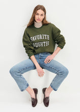 Load image into Gallery viewer, Cropped Collegiate Sweatshirt - Smoketree/Gardenia
