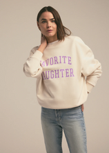 Load image into Gallery viewer, Favorite Daughter Collegiate Sweatshirt - Gardenia
