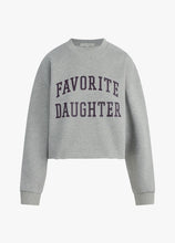 Load image into Gallery viewer, Favorite Daughter Cropped Collegiate Sweatshirt - Heather Grey/Burgundy
