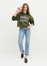 Load image into Gallery viewer, Cropped Collegiate Sweatshirt - Smoketree/Gardenia
