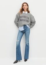 Load image into Gallery viewer, Favorite Daughter Cropped Collegiate Sweatshirt - Heather Grey/Burgundy
