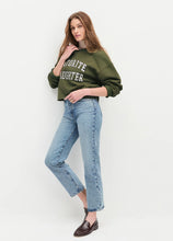 Load image into Gallery viewer, Cropped Collegiate Sweatshirt - Smoketree/Gardenia
