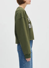 Load image into Gallery viewer, Cropped Collegiate Sweatshirt - Smoketree/Gardenia
