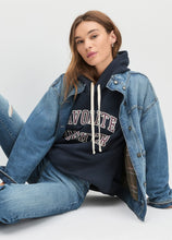 Load image into Gallery viewer, Favorite Daughter Collegiate Hoodie - Navy/Burgundy
