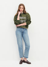 Load image into Gallery viewer, Cropped Collegiate Sweatshirt - Smoketree/Gardenia
