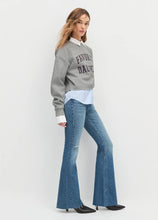 Load image into Gallery viewer, Favorite Daughter Cropped Collegiate Sweatshirt - Heather Grey/Burgundy
