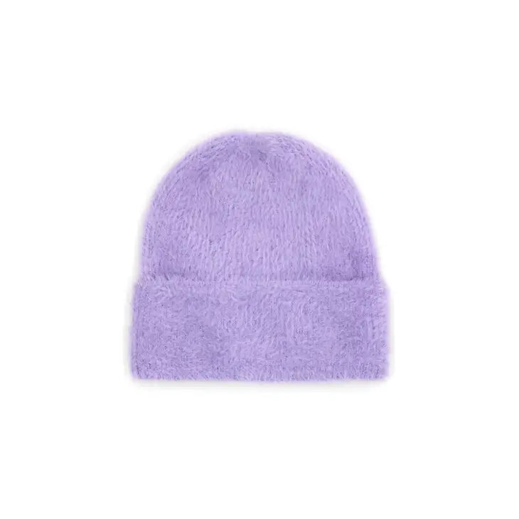 Fuzzy Beanie-  Purple
